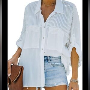 First Love White Button-Down Shirt